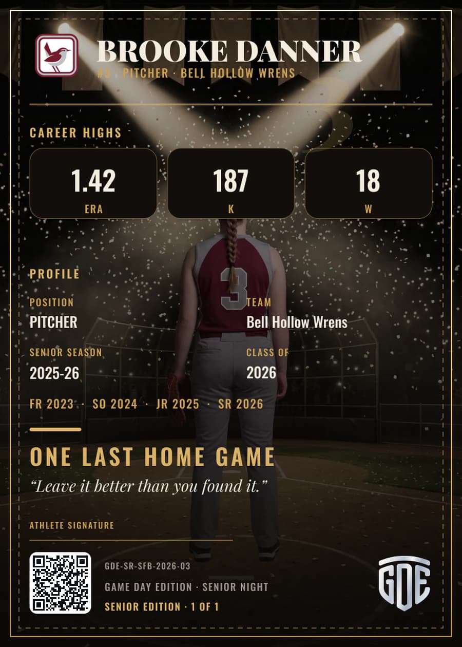 Registered card back — season stats, registered card ID and QR code
