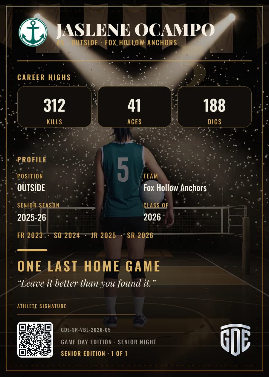 Registered card back — season stats, registered card ID and QR code