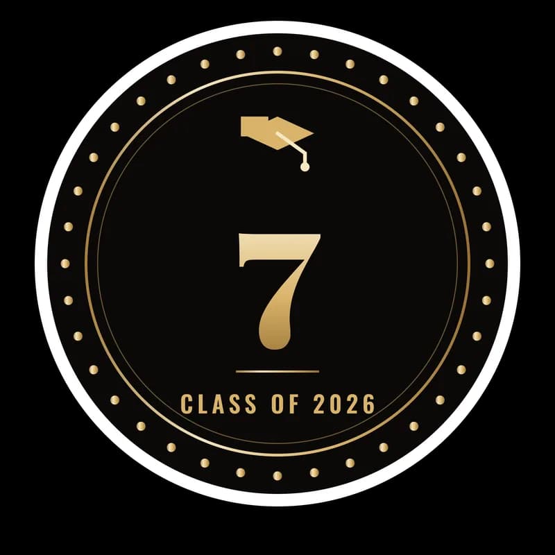 Senior Night edition badge — example artwork, fictional athlete